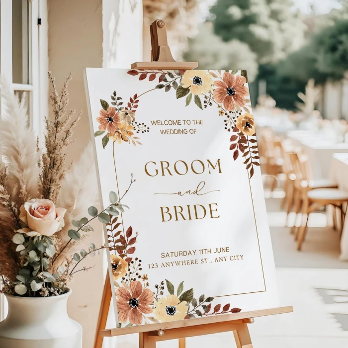 Painting Design Wedding Welcome Board Artistic Custom Signs