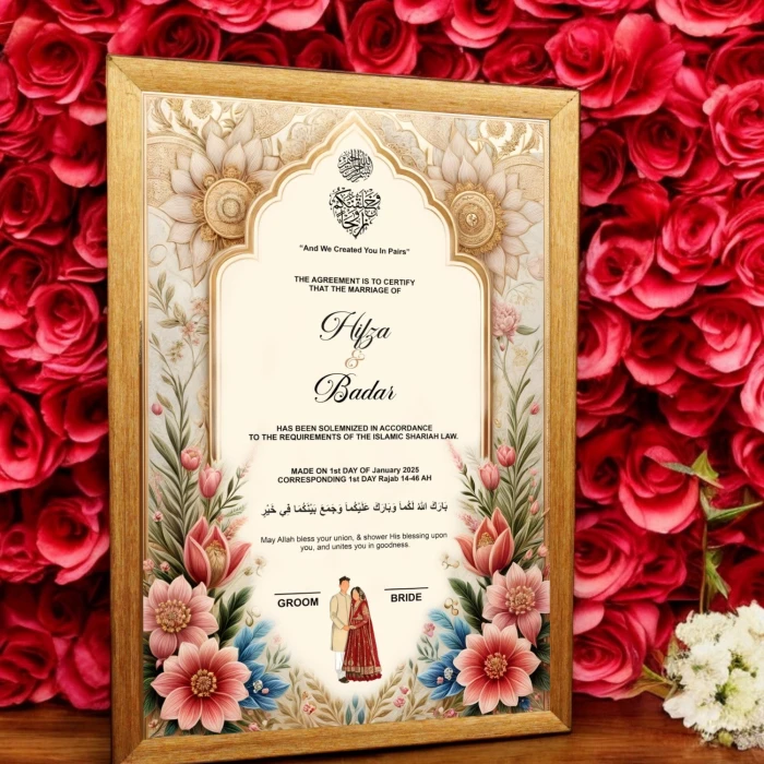 Personalized Framed Nikkah Certificate