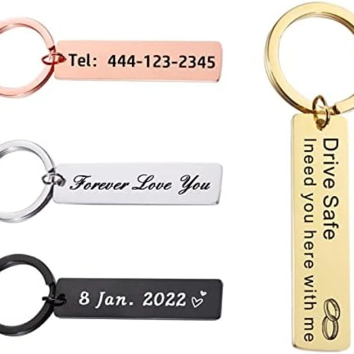 Custom Double-Sided Keychain Name, Phone, Address Anti-Lost Car Keychain cover image 1