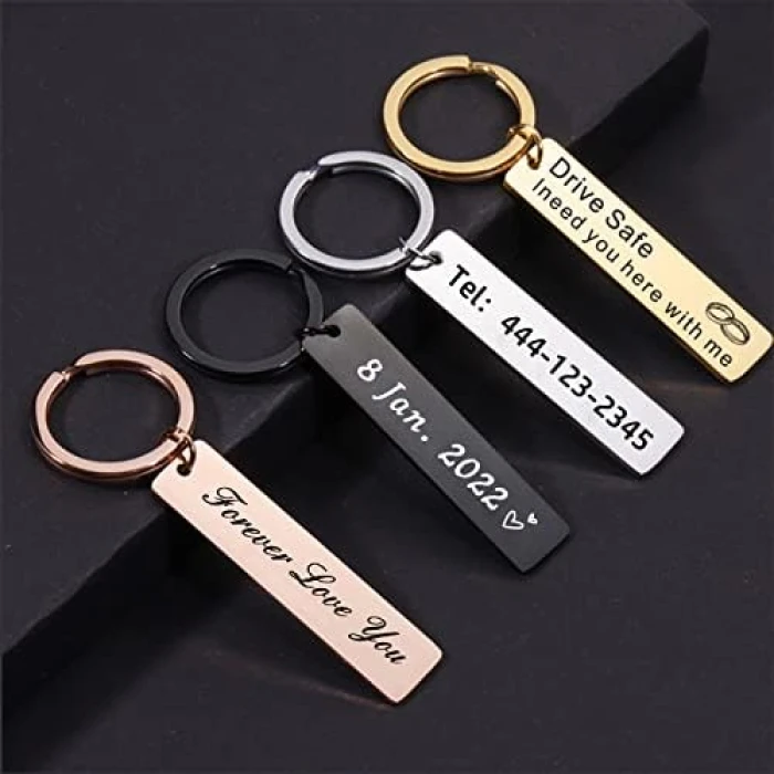 Custom Double-Sided Keychain Name, Phone, Address Anti-Lost Car Keychain