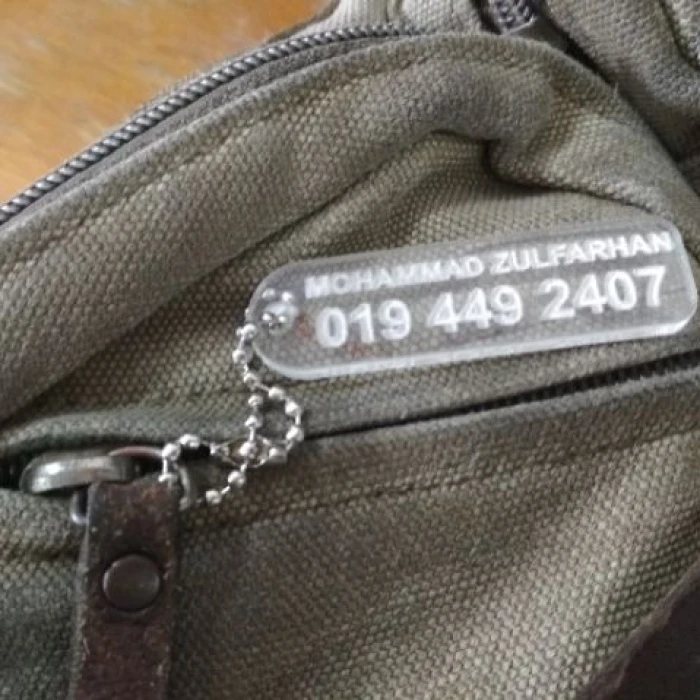 Customizable Phone Number Tag Keychain – PU Leather/Metal Anti‑Lost Car & Bag Accessory cover image 1