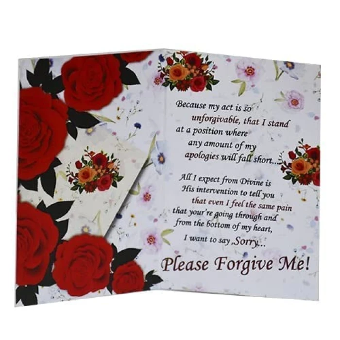 Sorry Gift Set – Greeting Card, Teddy Bear, 12 Chocolates & Wooden Box cover image 4