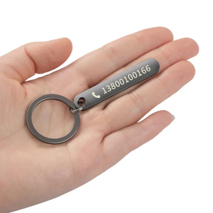 Custom Keychain with Name & Phone Number – Personalized Stainless Steel cover image 3