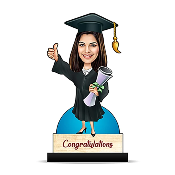 Custom Graduation Caricature Handcrafted Wooden Standee cover image 1