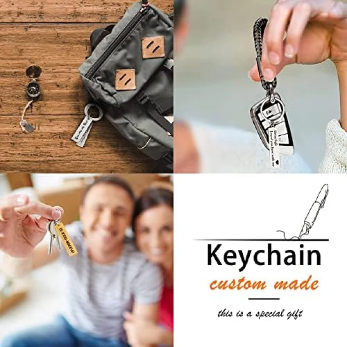 Custom Double-Sided Keychain Name, Phone, Address Anti-Lost Car Keychain cover image 2