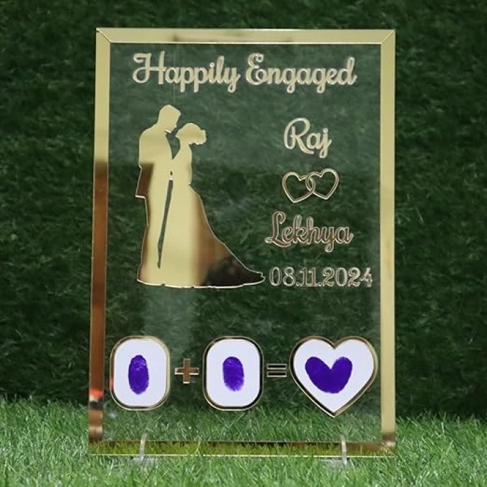 Gift Aura Personalized Anniversary Thumb Impression Board – Custom Acrylic Keepsake cover image 1