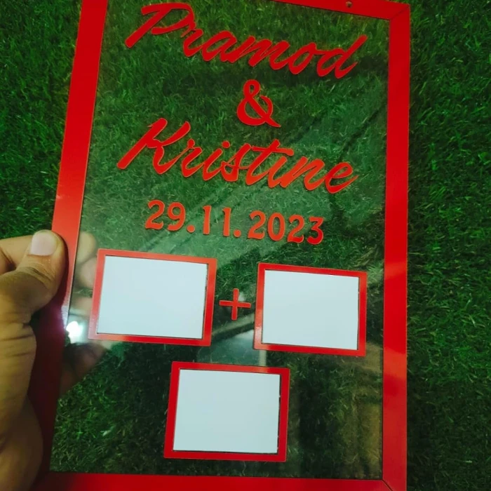 Personalized Golden Acrylic Couple Thumb Impression Plaque Wedding & Anniversary cover image 1