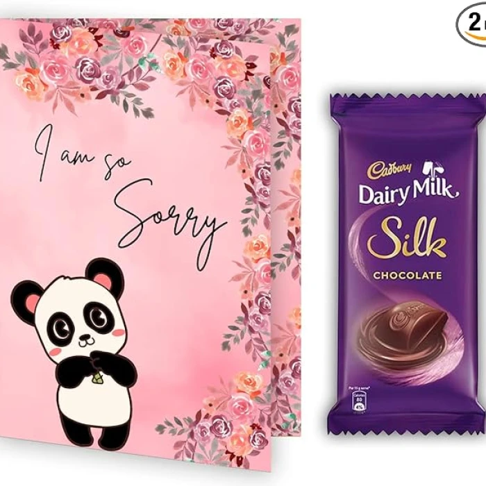 CLUZE Sorry Gift Combo – Greeting Card & Dairy Milk Silk (60g)