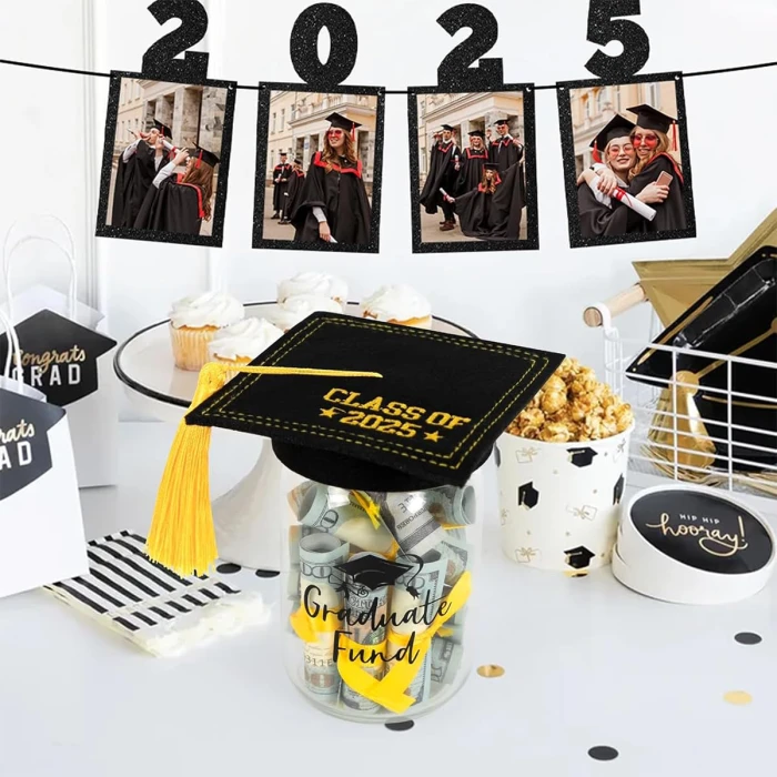 Personalized Graduation Mason Jar Custom Name “Class of Cap Kit & Money Gift cover image 3