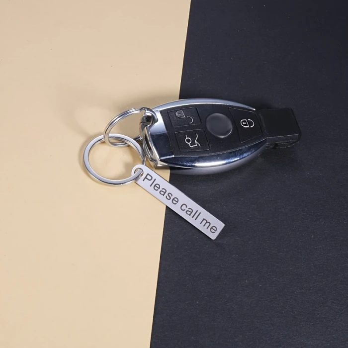 Customizable Stainless Steel Keychain Personalized Name & Phone Tag cover image 5
