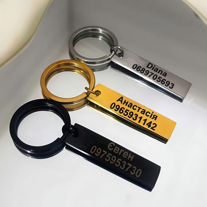 Custom Engraved Stainless Steel Keychain for Women - Stylish & Minimalist Design with Personal Name or Phone Number Tag Anti-Lost Feature cover image 6