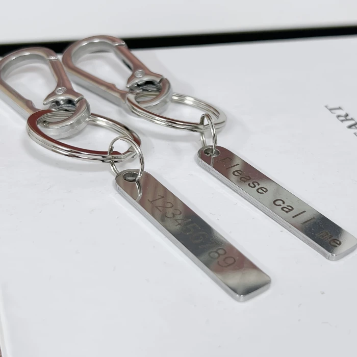 Custom Engraved Stainless Steel Keychain – Personalized Name & Phone Tag with Anti‑Lost Function cover image 3