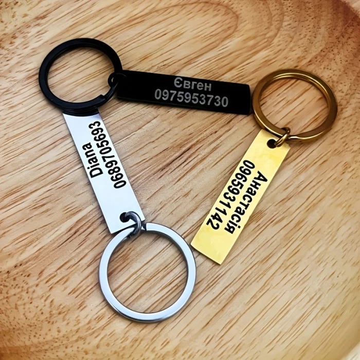 Custom Engraved Stainless Steel Keychain for Women - Stylish & Minimalist Design with Personal Name or Phone Number Tag Anti-Lost Feature cover image 1