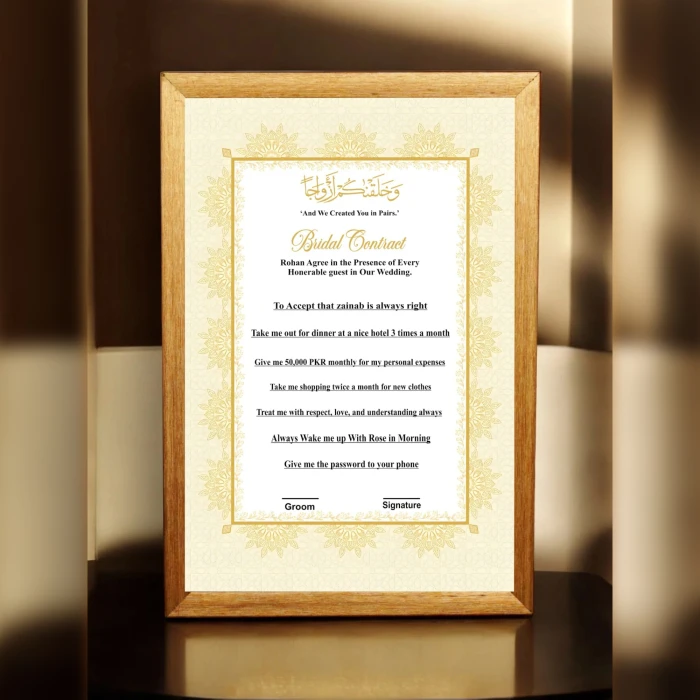 The Bridal Golden Wishes Contract | Elegant Wedding Agreement cover image 1
