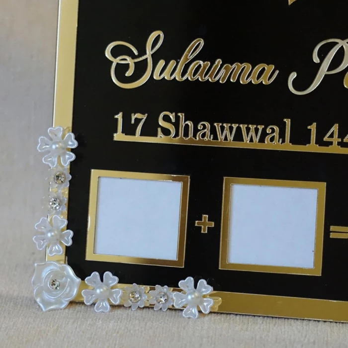 Black Background Acrylic Nikah Thumb Board Muslim Wedding cover image 3