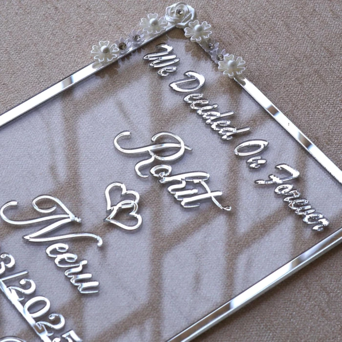 Personalized Silver Acrylic Wedding Thumbprint Frame cover image 1