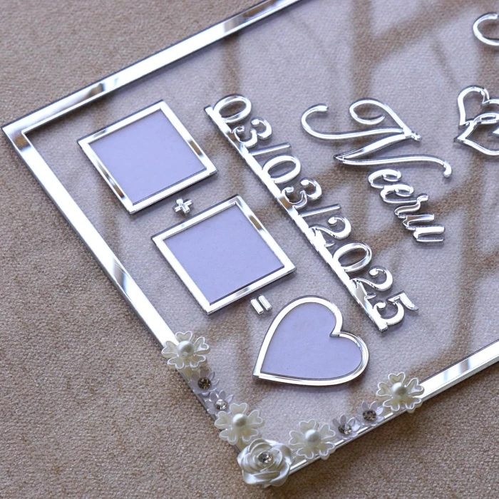 Personalized Silver Acrylic Wedding Thumbprint Frame cover image 2