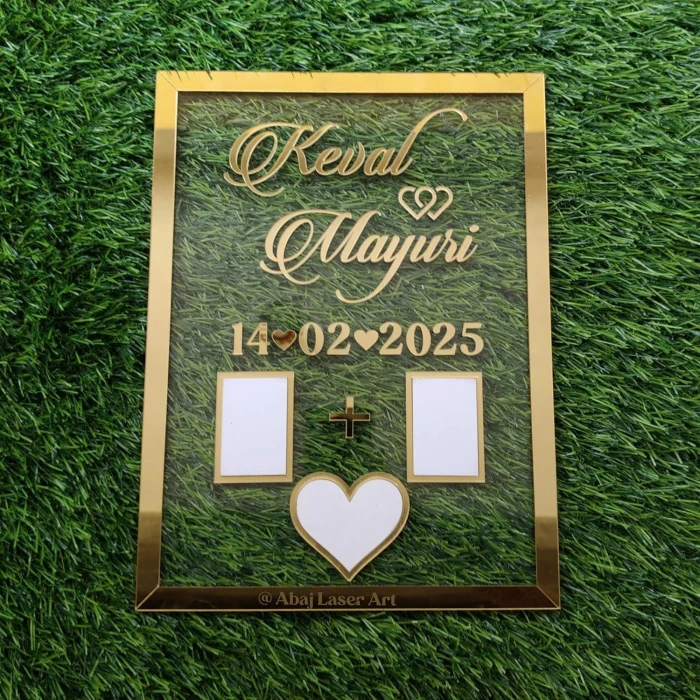 Personalized Acrylic Fingerprint Plaque Custom Couple Gift with 3D Gold Text cover image 3