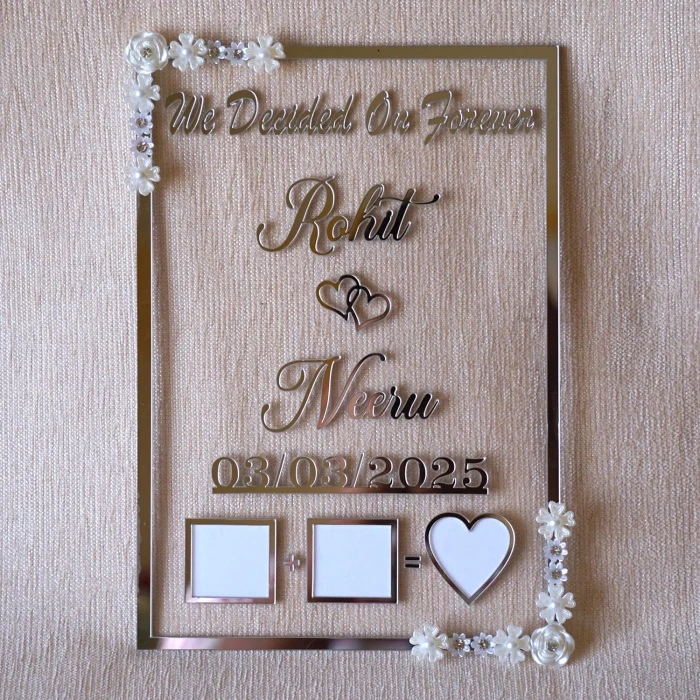 Personalized Silver Acrylic Wedding Thumbprint Frame cover image 3