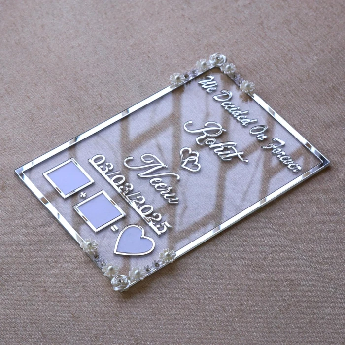 Personalized Silver Acrylic Wedding Thumbprint Frame cover image 4