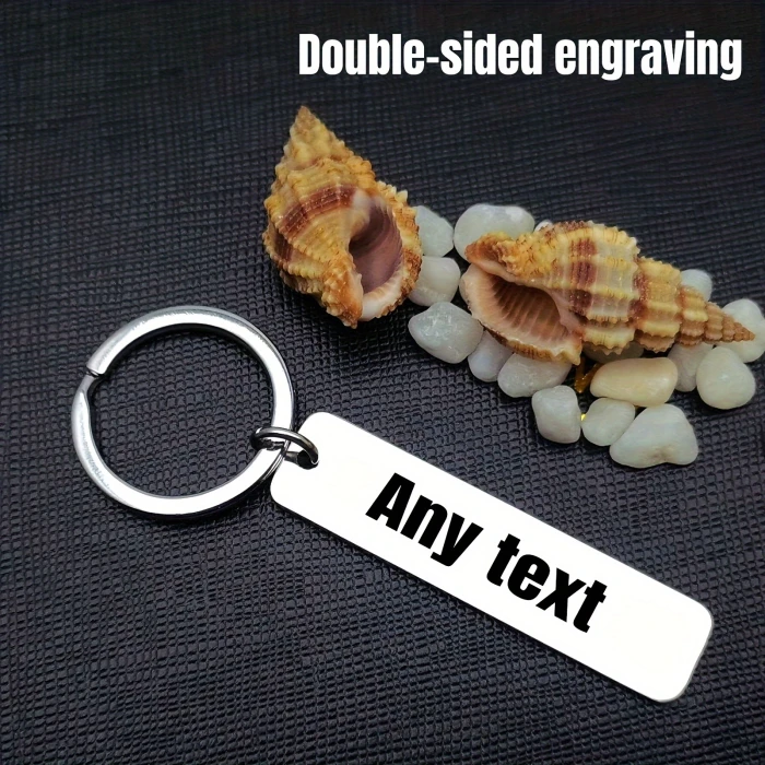 Custom Stainless Steel Keychain Engraved Name & Phone Number cover image 2