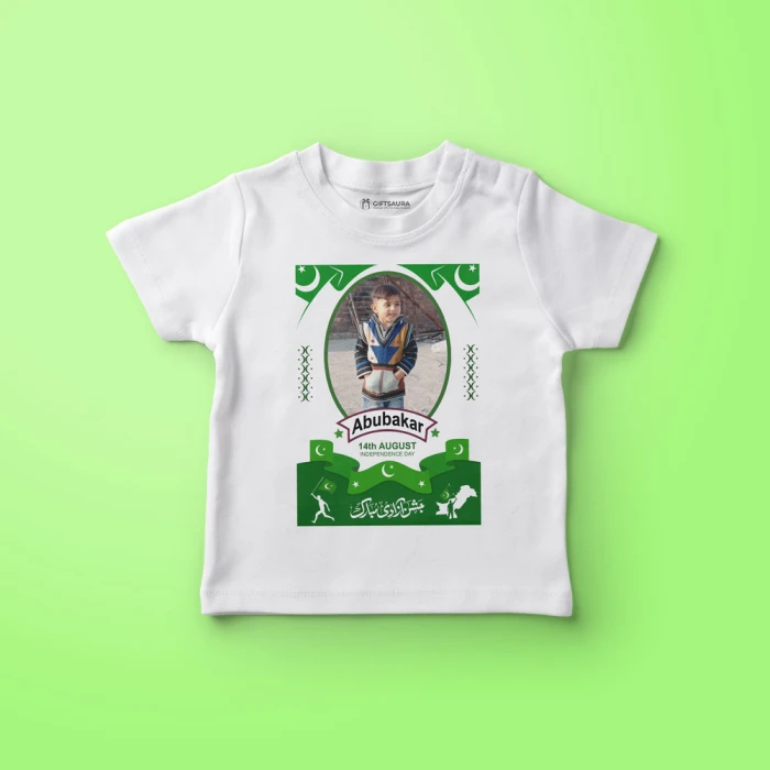 14 August Shirts for Kids Custom Azadi T-Shirts with Name & Photo