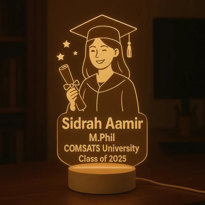 Custom LED Glowing Lamp Personalized Graduation Gift for Her cover image 1