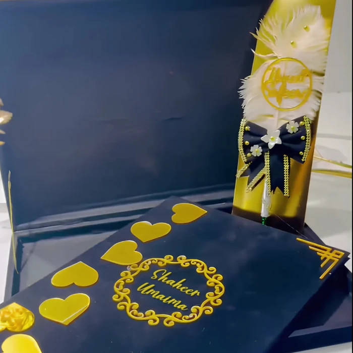 Premium Velvet Nikah Book Kit – Personalized Nikkah Pen & Luxe Velvet Box cover image 3