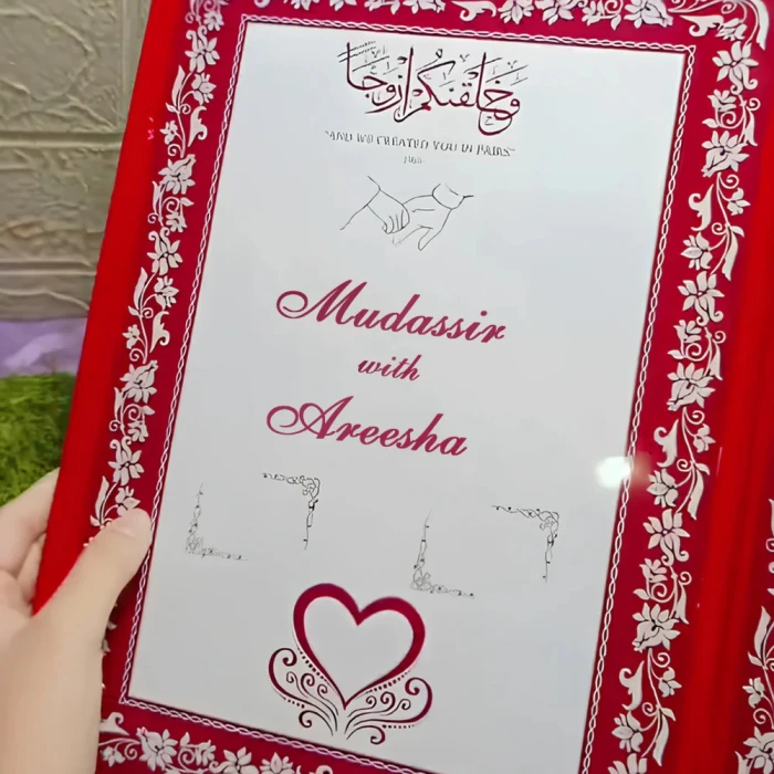 Luxury Velvet Nikkah Nama Certificate – Personalized Keepsake with Elegant Velvet Box
