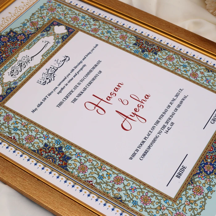 Custom Nikkah Frame Premium Mandala Design with Black Border cover image 1