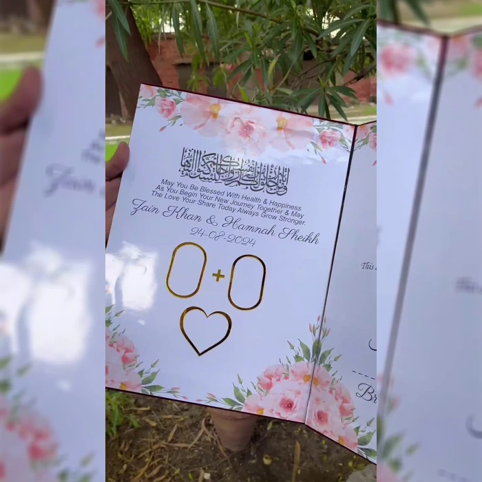 Personalized Nikah Fingerprint Booklet – Custom Islamic Marriage Certificate with Thumbprints & Pen cover image 1