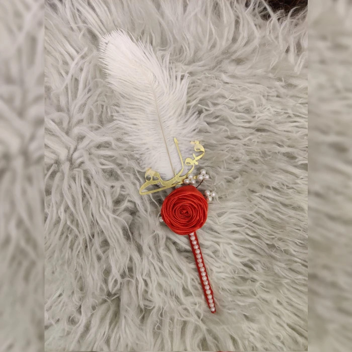 Red Handmade Nikkah Pen With Qabool Hai Wedding Signing Pen cover image 1