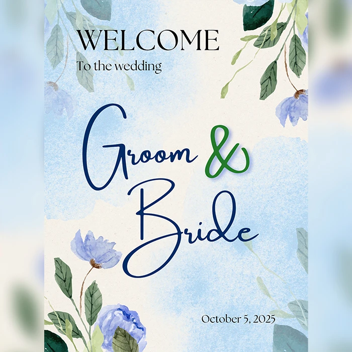Unique Design Wedding Welcome Board Custom Brid and Groom name cover image 1