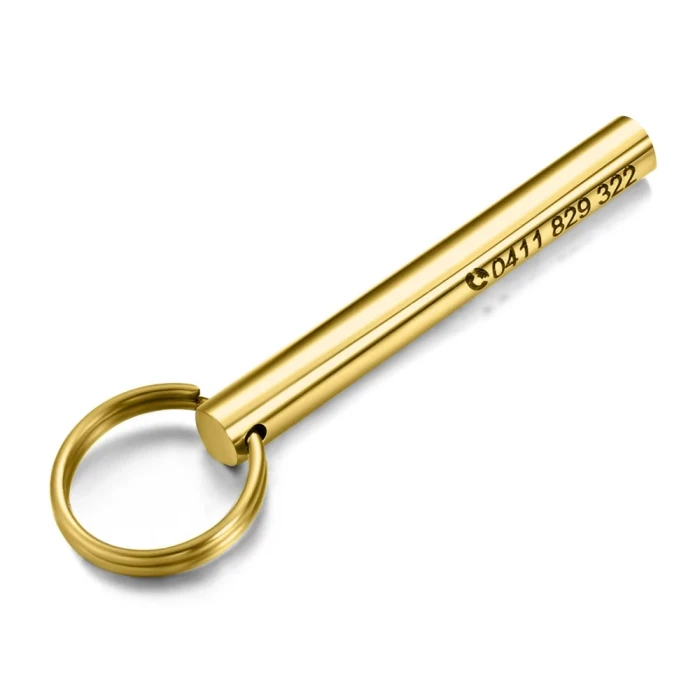 Customized Phone Number Key Chain for Women Men Silver 40mm Round Bar Key Ring Stainless Steel Jewelry Personalized Name Gifts cover image 4