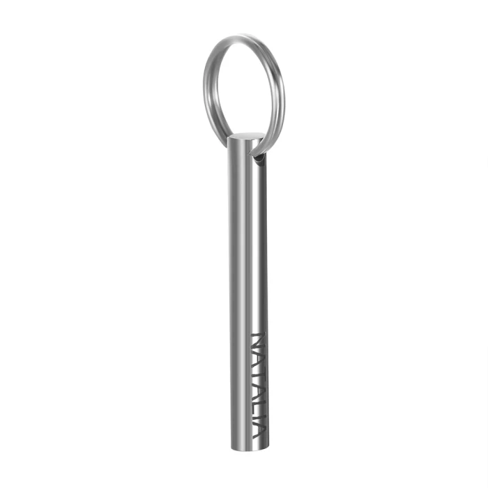 Customized Phone Number Key Chain for Women Men Silver 40mm Round Bar Key Ring Stainless Steel Jewelry Personalized Name Gifts cover image 3