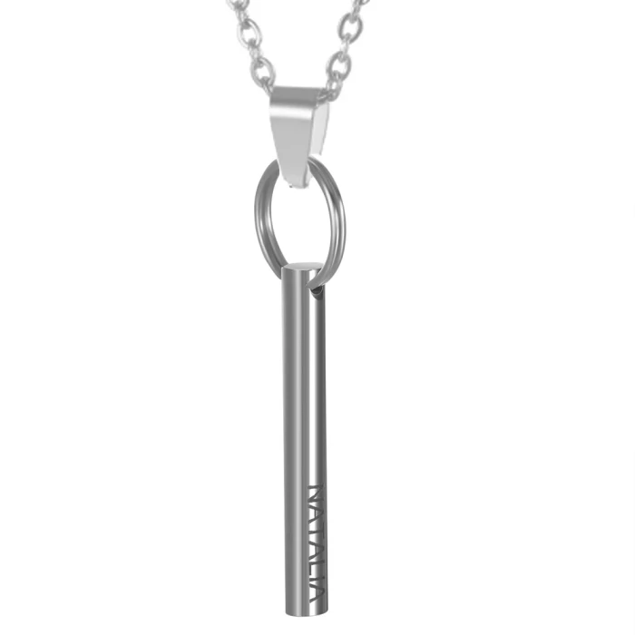 Customized Phone Number Key Chain for Women Men Silver 40mm Round Bar Key Ring Stainless Steel Jewelry Personalized Name Gifts cover image 2