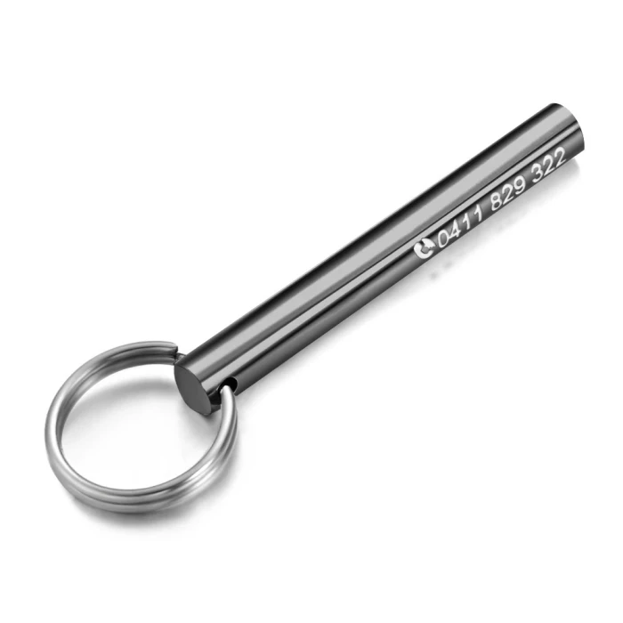 Customized Phone Number Key Chain for Women Men Silver 40mm Round Bar Key Ring Stainless Steel Jewelry Personalized Name Gifts cover image 1