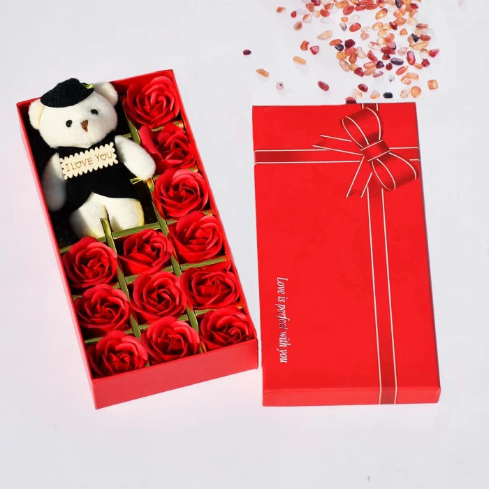 Apology Gift Pack Sorry Card, Soft Teddy, 12 Scented Roses & Chocolate cover image 7