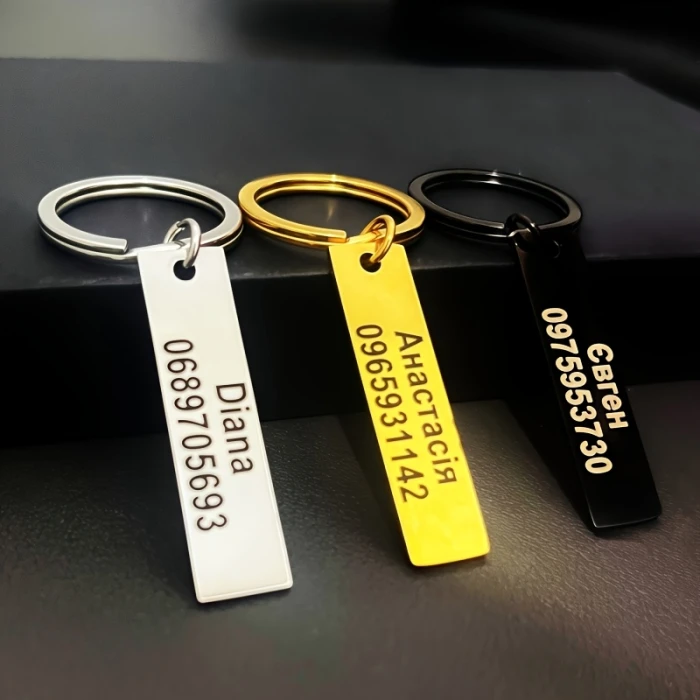 Custom Engraved Stainless Steel Keychain for Women - Stylish & Minimalist Design with Personal Name or Phone Number Tag Anti-Lost Feature cover image 5