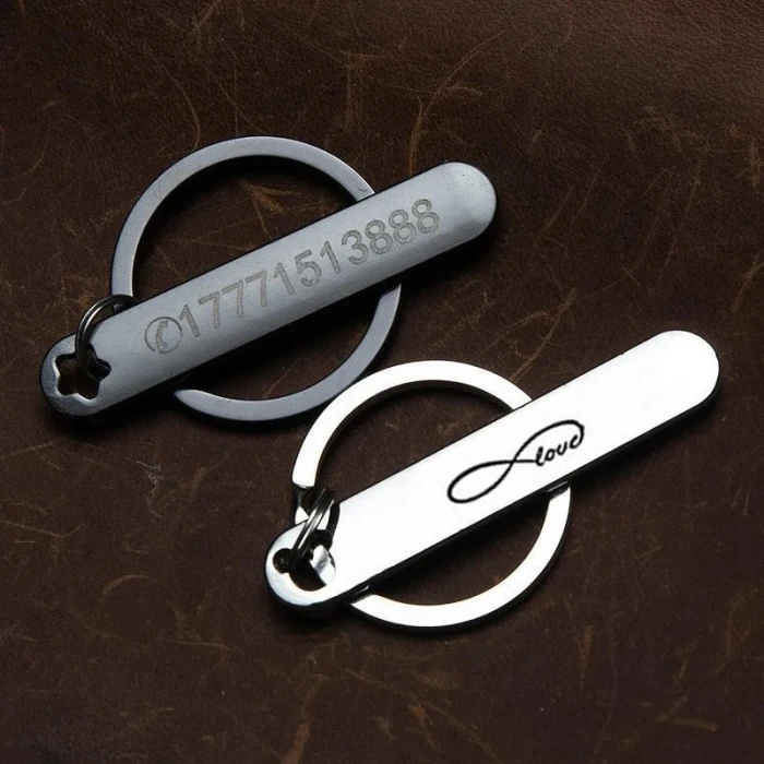 Custom Keychain with Name & Phone Number – Personalized Stainless Steel cover image 4