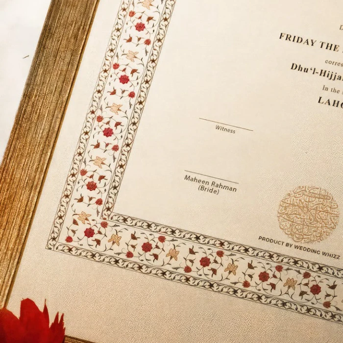Personalized Islamic Nikkah Certificate with Custom Frame Muslim Wedding Gift cover image 1