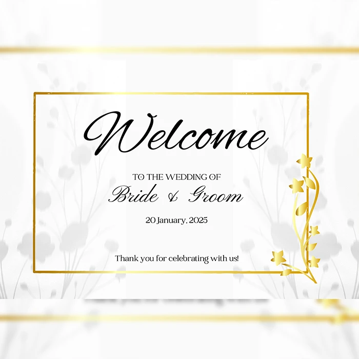 Golden Wedding Welcome Board Luxury Custom Signs cover image 1