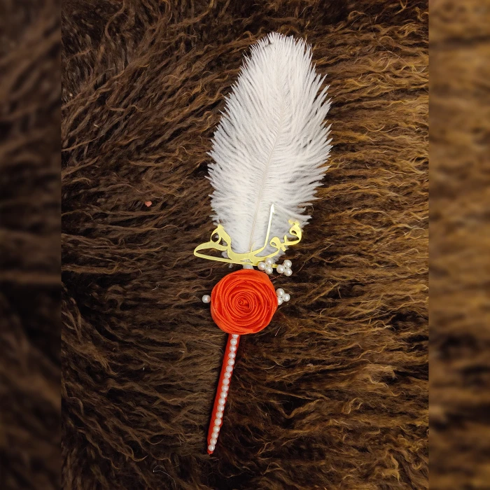 Red Handmade Nikkah Pen With Qabool Hai Wedding Signing Pen cover image 2