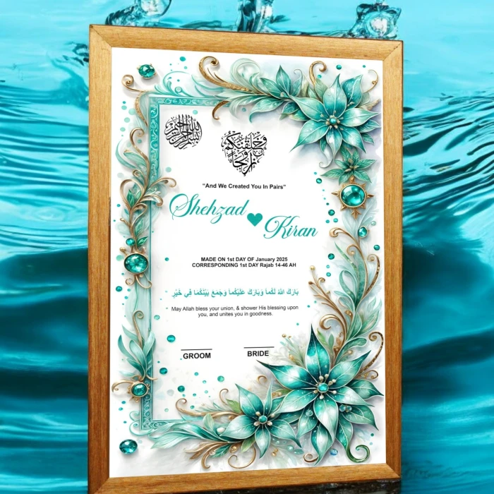 Custom Islamic Marriage Certificate with Framing Option Perfect Gift for Couples cover image 2
