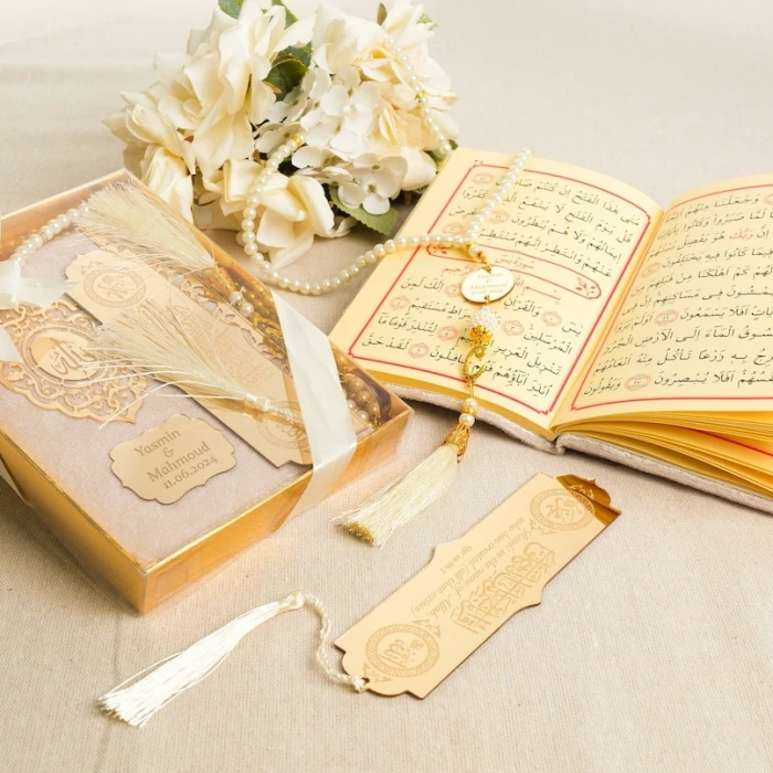 Personalized Velvet Dua Book & Tasbih Gift Set Custom Islamic Prayer Set cover image 5