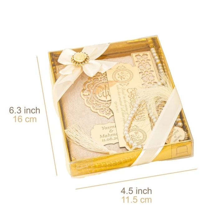 Personalized Velvet Dua Book & Tasbih Gift Set Custom Islamic Prayer Set cover image 6