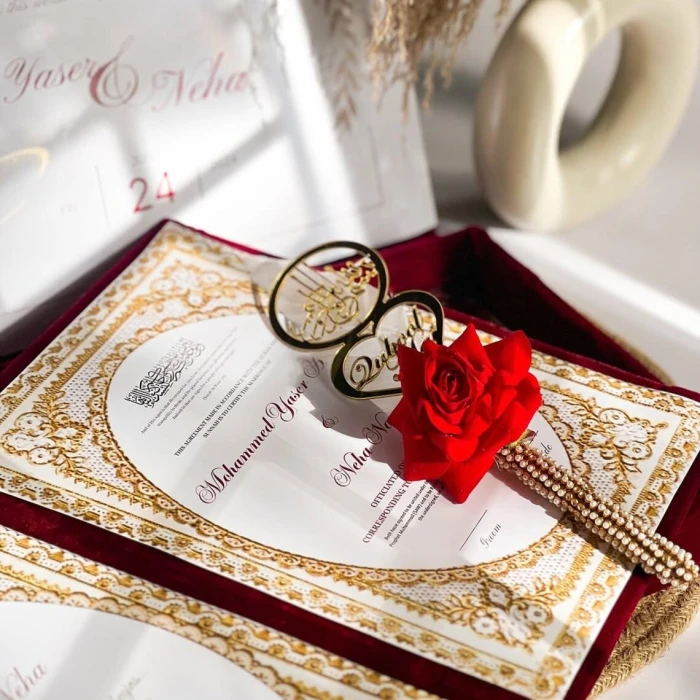 Premium Personalized Nikkah Booklet Custom Islamic Marriage Certificate cover image 3