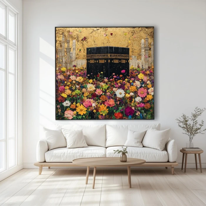 Kaaba Wall Art Islamic Digital Art Print, Square Mecca Illustration cover image 7