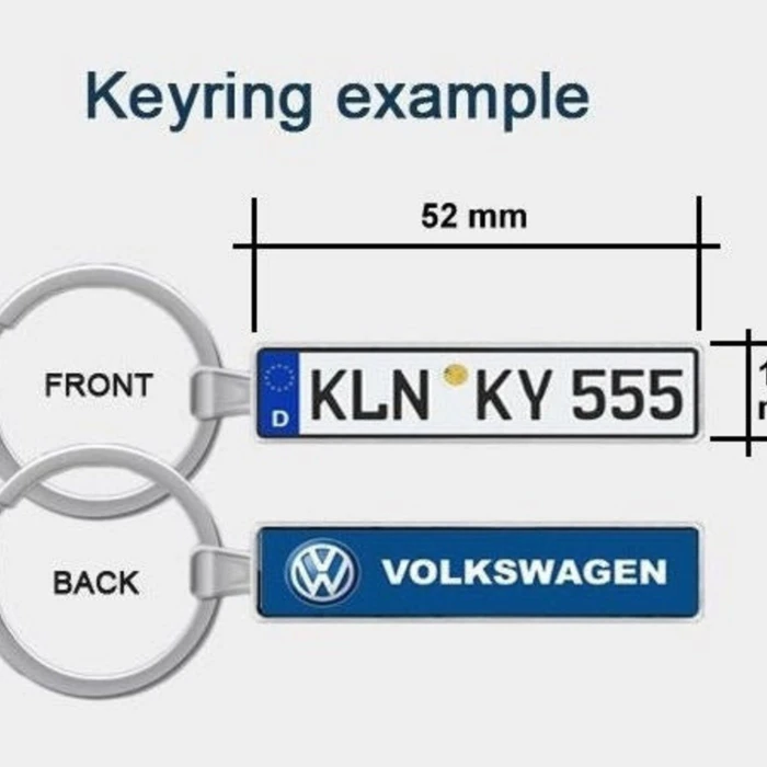 Custom Double-Sided Number Plate Keyring cover image 1