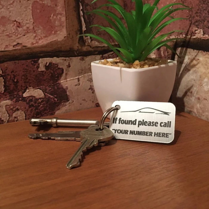Metal “If Found Please Call” Key Ring Chain – Personalized Lost & Found Tag cover image 2
